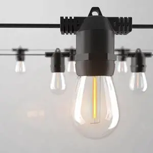 2 Pack x 27Ft Outdoor String Lights, S14 LED, IP65 Waterproof, Connectable, Warm White, for Patio, Edison Vintage, 918Ft Maximum, Shatterproof 2 Pack x 27Ft Outdoor String Lights, S14 LED, IP65 Waterproof, Connectable, Warm White, for Patio, Edison Vintage, 918Ft Maximum, Shatterproof