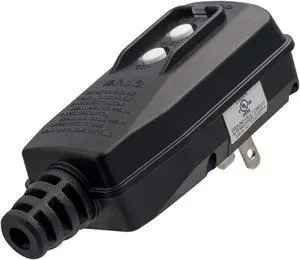 ELEGRP G1215PA2 G20PASR Patented Auto-Monitoring GFCI Replacement Plug Assembly, Auto Reset 15 Amp Non-Grounded 2 Wires 2-Prongs for Power Pressure Washer, Pool Pump, UL/CUL Listed, 1 Pack, Black