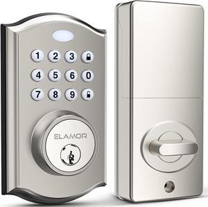 Keyless Entry Deadbolt Lock - Electronic Door Lock with Keypad, Smart Deadbolt Lock with Auto Lock, Security Waterproof Smart Lock Easy Install Ideal for Front Door, Home Use, Apartment - ELAMOR M19