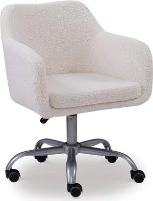 Linon Home Decor Products Linon Brooklyn Sherpa Office Chair, Ivory