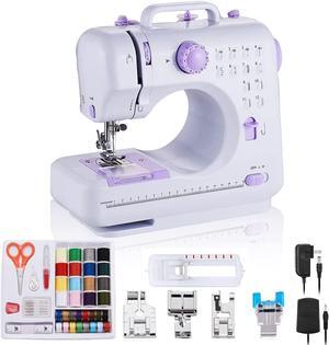 Sewing Machine Portable mini Electric Sewing Machine for beginners 12 Built-in Stitches 2 Speed with Foot PedalLight, Storage Drawer.