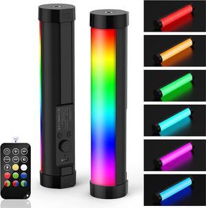 LUXCEO Handheld Light Wand, Multicolor RGB LED Video Light for Photography, 2000mAh Rechargeable Mini Light Stick for Video Shooting Professional Tube Lights with Magnetic for YouTube, TikTok(Black)