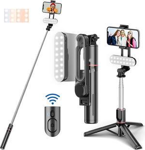 Selfie Stick, Extendable Selfie Stick Tripod with Wireless Remote & Phone  Holder, Portable Phone Tripod for Group Selfie/Live Streaming/Video