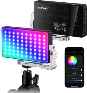 NEEWER RGB Video Light, SL90 12W 4300mAh Battery 360° Full Color 18 Light Scenes, 2500~10000K CRI97+ On Camera Light Panel Aluminum Alloy Body, App & 2.4G Control for YouTube/TikTok/Vlog/Photography