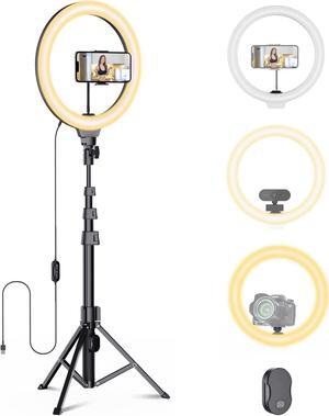 Fugetek 12" Selfie Ring Light with 68" Aluminum Tripod Stand, Bluetooth Remote, Extendable, for Video, Photos, Make Up, 3 Color Mode Controller, USB Powered, Apple & Android Compatible