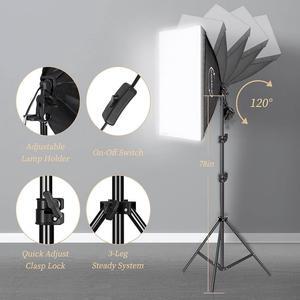 Photography Lighting Kit, Softbox Lighting Kit with Photo Backdrop for Product Photography, Portrait Photography, Video Shooting Photography