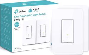 Kasa Smart 3 Way Switch HS210 KIT, Needs Neutral Wire, 2.4GHz Wi-Fi Light Switch works with Alexa and Google Home, UL Certified, No Hub Required, White,2 Count (Pack of 1)