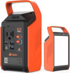 Portable Power Station 83Wh, Takki Camping Solar Generator Power Bank with 110V/80W AC Outlet Light Emergency Battery Backup for Camping Home Fans School Laptop(Solar Panel Not Included)