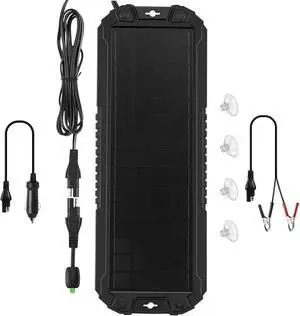 Solar Panel Car Battery Trickle Charger & Maintainer 5W 12V Solar Power Charger kit Waterproof for Car Automotive RV Marine Boat Truck Motorcycle Trailer Tractor Powersports Snowmobiles Solar Panel Car Battery Trickle Charger & Maintainer 5W 12V Solar Power Charger kit Waterproof for Car Automotive RV Marine Boat Truck Motorcycle Trailer Tractor Powersports Snowmobiles