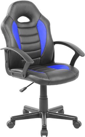 Techni Mobili Kid's Gaming and Student Racer Chair with Wheels, Resemblance of a sport's car interior, Polypropylene, Blue