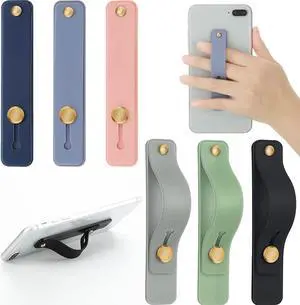 6 Pieces Phone Grip Holder Cell Phone Grip Strap Telescopic Finger Strap Stand Universal Finger Kickstand for Most Smartphones(Soft Colors)