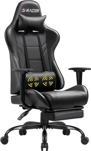 Homall Gaming Chair Massage Computer Office Chair Ergonomic Desk Chair with Footrest Racing Executive Swivel Chair Adjustable Rolling Task Chair (Black), Welcome to consult