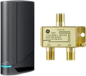 ARRIS Surfboard G34 DOCSIS 3.1 Cable Modem & Wi-Fi 6 Router (AX3000) and GE 2-Way Coaxial Cable Splitter