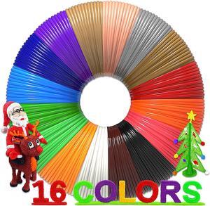 16-Color 320ft PLA 3D Pen Filament Refills - 1.75mm, Kids Safe, 250 Stencils eBook - For SCRIB3D P1 and MYNT3D Pens