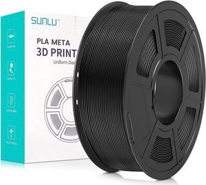 SUNLU 3D Printer Filament, Neatly Wound PLA Meta Filament 1.75mm, Toughness, Highly Fluid, Fast Printing for 3D Printer, Dimensional Accuracy +/- 0.02 mm (2.2lbs), 330 Meters, 1 KG Spool, Black