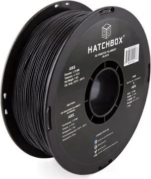 HATCHBOX ABS 3D Printer Filament, Dimensional Accuracy +/- 0.03 mm, 1 kg Spool, 1.75 mm, Black