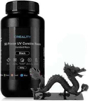 Creality 3D Printer Resin, 405nm UV Curable with Rapid Curing, Non-Brittle and High-Precision for LCD 3D Printing, Black 500g
