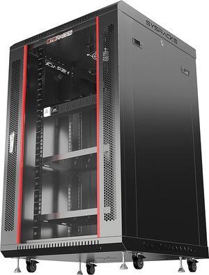 Server Rack  Wall Mount Rack - Locking Cabinet for Network - Electronics - Security - Audio - Video - AV Equipment - Data Rack - Legs/Power Strip/Shelf/Fan - 24-Inch Deep Sysracks (18U)