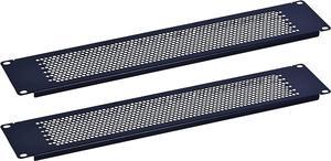 2U Blank Rack Mount Panel Spacer with Venting for 19in Server Rack Enclosure or Network Cabinet  2 Pack, Black