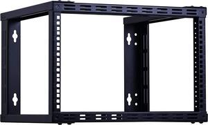 6U Wall Mount Rack Open Frame 19in Server Equipment Rack Heavy Duty - 17in Depth