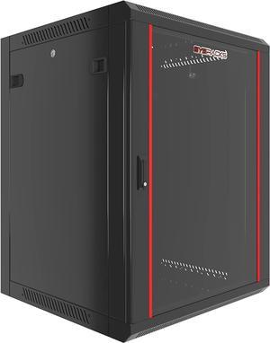 Wall Mount Server Rack Cabinet Locking Computer Cabinet Network Enclosure for Electronics Security Audio Video AV Equipment Data Rack 24-Inch Depth Server Cabinet (12U)