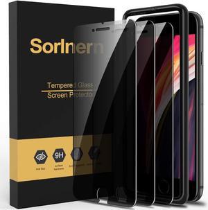 sorlnern (3 Pack) Privacy Screen Protector for iPhone SE 2nd 2020/2022 3rd Generation, iPhone 7/8 Privacy Screen Protector, Anti Spy Tempered Glass Film, [with Easy-Installation Tool][4.7 inch]