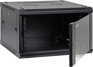 6U Professional Wall Mount Network Server Cabinet Enclosure 19-Inch Server Network Rack Black