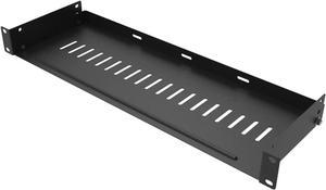 JINGCHENGMEI 1U Vented Rack Shelf Universal Rack Tray No Lip for 19 Inches Network Cabinet or Server Rack (6 Inches Deep)