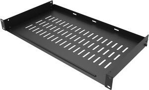 JINGCHENGMEI 1U Vented Server Rack Shelf 10 inches Deep Universal Rack Tray No Lip for 19 Inches Network Cabinet or Server Rack