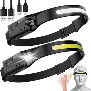 LED Headlamp PRO (2-Pack) IPX4 Water Resistant Headlamps High-Performance Head Light for Outdoors Camping Running Storm Survival LED Light for Emergencies (Batteries Included)