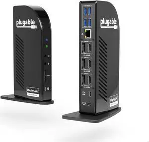 Plugable 13-in-1 USB C Docking Station 4K Triple Monitor with 100W Power Delivery | USB C Dock for Windows, Mac, ChromeOS, Thunderbolt | Driver Required | 3X HDMI and 3X DisplayPort (UD-ULTC4K)