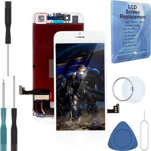 White for iPhone 8 Plus 5.5 Inch LCD Screen Replacement Full Digitizer Assembly Frame Set Front Glass 3D Touch Display Required Tool Kit