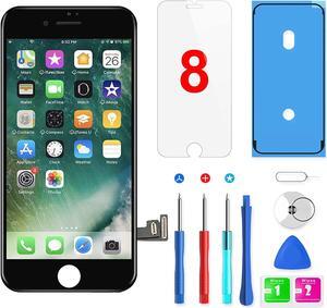 for iPhone 8 Screen Replacement, LCD Display Touch Screen Digitizer Assembly with Repair Tools+Adhesive Strips+Screen Protector for A1863, A1905, A1906 (Black, 4.7 Inch)