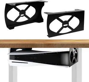 FLEXI RODS Under Desk Holder for PS5, Stealth Mount for PS5, Metal Stand Compaitble with PS5 Disc & Digital Edition Console