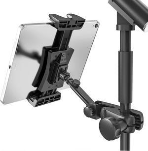 Tablet Holder for Microphone Stand Mic Music Stand Tablet Holder for iPad Smartphone Tablet Mic Stand Mount for Shee Music Fits Devices from Screen Size 4.7 to 12.9 Inches