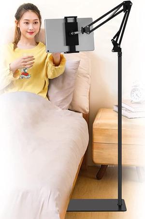 Tablet Floor Stand Adjustable Universal 360-degree Rotatable Metal Tablet Holder Phone Stand for iPad/iPhoneX/iPad Pro or Other 4.7~12.9 Inch-Screen Devices (Black)
