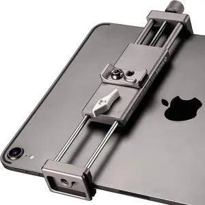 Metal iPad Holder for Tripod Mount 1/4 Screw Acra/RRS Rail Plate Mounts Fits iPad 1 2 3 4 5 Mini Air Pro Universal Tablet iPad Clamp Holder Stablizer Adapter