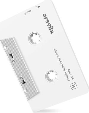 Arsvita Car Audio Bluetooth Cassette Adapter Tape Player Bluetooth 5.0 Cassette Aux Adapter White