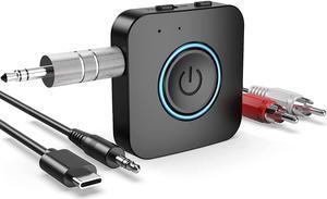 Bluetooth Transmitter Receiver, LAICOMEIN V5.0 2-in-1 Adapter, Wireless for TV PC MP3 Gym Airplane, Receiver Speakers Headphones Boat Car