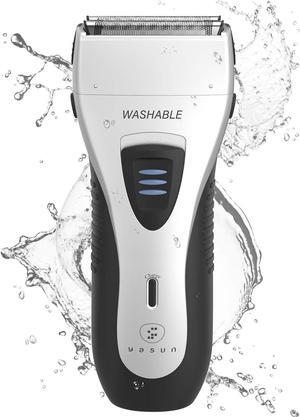 YASUN Foil Shaver - Electric Razor, Wet/Dry IPX7 Waterproof, Pop-up Beard Trimmer, Cordless Rechargeable Mens Razor - YS5800 Silver & Black