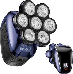 Head Shaver 7D, Wyklaus Upgrade Head Shavers for Bald Men, Head Electric Razor with Nose Hair Trimmer, IPX6 Waterproof Wet/Dry Mens Grooming Kit, Anti-Pinch, LED Display, USB Rechargeable