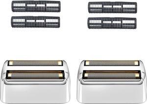 2 Pack Shaver Replacement Foil and Cutters Compatible with BaBylissPRO Double FXFS2 Metal Shaver foil Replacement,Silver
