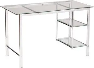 SEI Furniture Oslo Writing Desk, Chrome