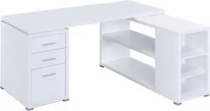 Coaster Yvette L-Shape Office Desk White