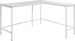 OSP Home Furnishings Contempo L-Shaped Desk, White