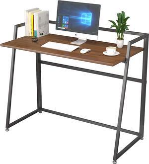 It's_Organized 41 inch Folding Computer Desk, Home Office Study Writing Desk, Saving Space PC Laptop Notebook Collapsible Table,No Assembly Required,Cherry