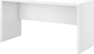 Bush Business Furniture Echo Bow Front Desk with Wire Management Computer Table for Home Office with Quick-to-Assemble Hardware, 60W, Pure White