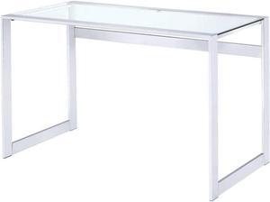 Coaster Home Furnishings Hartford Glass Top Writing Desk Chrome