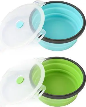 Collapsible Dog Bowls with Lids, 2 Pack Travel Dog Bowls for Small Size Dogs, Silicone Portable Dog Food Bowls Water Cup Cat Bowls Dish for Camping Traveling Walking, 12 oz 350ml Collapsible Dog Bowls with Lids, 2 Pack Travel Dog Bowls for Small Size Dogs, Silicone Portable Dog Food Bowls Water Cup Cat Bowls Dish for Camping Traveling Walking, 12 oz 350ml