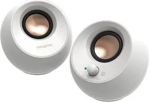 Creative Pebble V3 Minimalistic 2.0 USB-C Desktop Speakers with USB Audio, Clear Dialog Enhancement, Bluetooth 5.0, 8W RMS with 16W Peak Power, USB-A Converter Included (white) Creative Pebble V3 Minimalistic 2.0 USB-C Desktop Speakers with USB Audio, Clear Dialog Enhancement, Bluetooth 5.0, 8W RMS with 16W Peak Power, USB-A Converter Included (white)